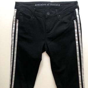 NWOT Black & Silver Striped Jeans by Articles of Society